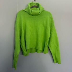 Lime green turtle neck sweater